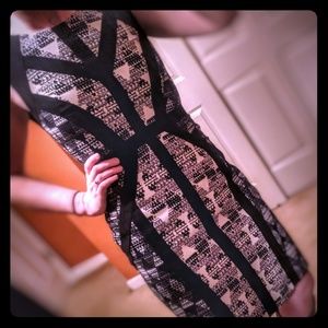 BCBG Professional Black and Cream Dress